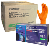 Orange Nitrile 8MIL DIAMOND GRIP Disposable Glove