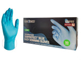 BLUE 8 Mil 12 Inch NITRILE/VINYL BLEND EASY DONNING DISPOSABLE GLOVE