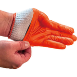 BBQ Gloves 50 disposable orange nitrile gloves and 2 cotton glove liners