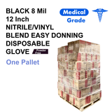 BLACK 8 Mil 12 Inch NITRILE/VINYL BLEND EASY DONNING DISPOSABLE GLOVE ONE PALLET