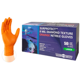 Orange Nitrile 8MIL DIAMOND GRIP Disposable Glove